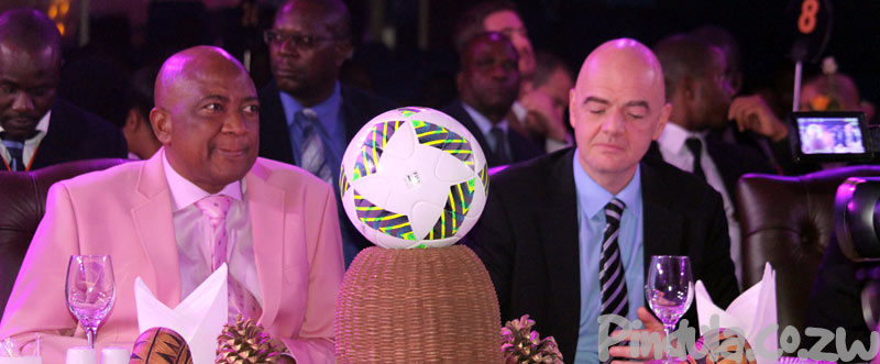 Phillip Chiyangwa With Zifa Boss Gianni Infantino
