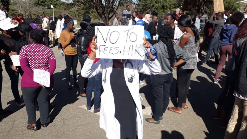 WATCH: UZ Students Protest Demanding "Fees Must Fall"