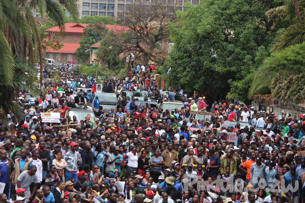 Zimbabwean Citizens march in support of the November 2017 Anti-Mugabe coup