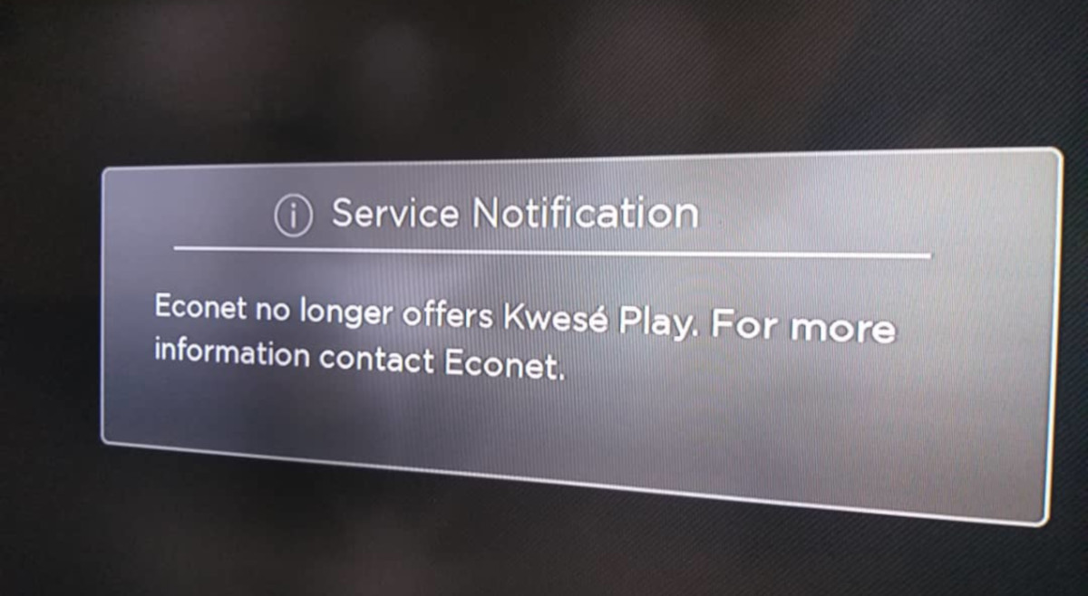 Kwese Play Down In Zimbabwe, South Africa. “Error: Econet no longer offers Kwese Play”