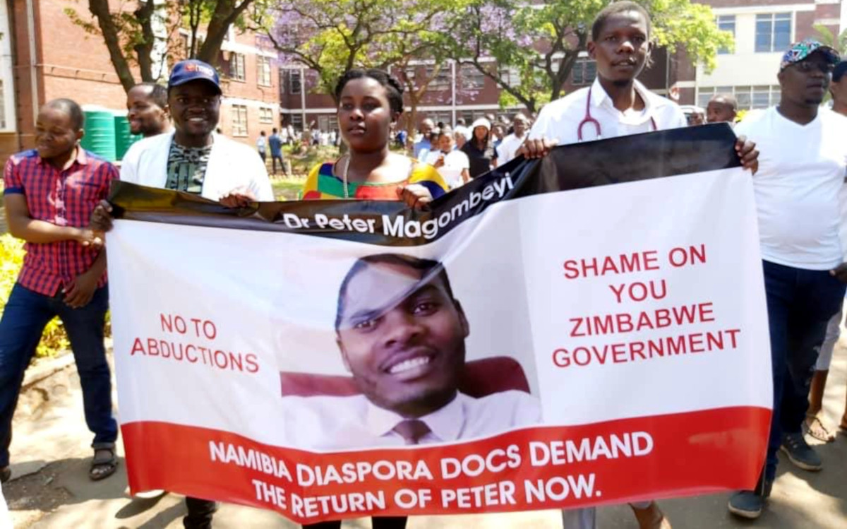 PICTURE: Zimbabwean Doctors In Namibia March To Demand Dr Magombeya’s Release