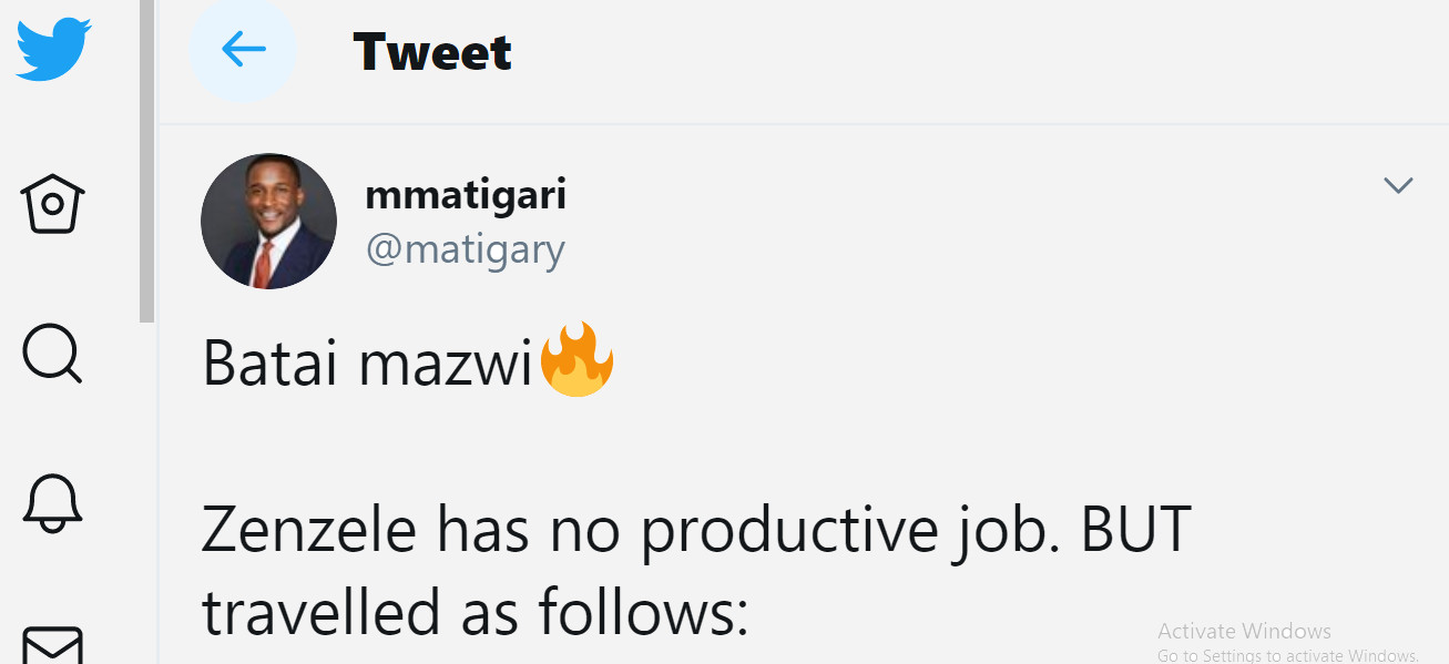 Twitter Based Zanu PF Supporter, Mmatigari, Criticised For Publishing Prominent Journalist’s Private Travel Information