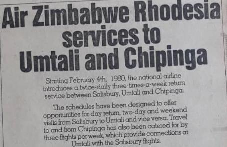 Picture A Blast From The Past Airzimbabwe Used To Fly To Mutare And Chipinge In 1980 Pindula News