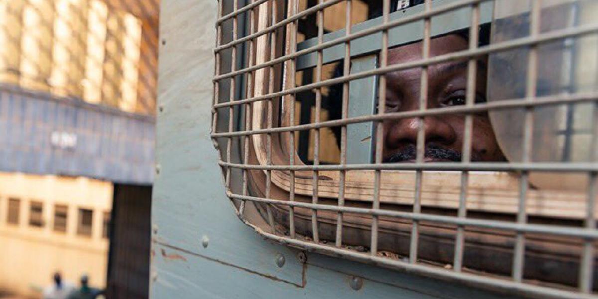 Detained Freelance Journalist Hopewell Chin'ono in Prisons Van
