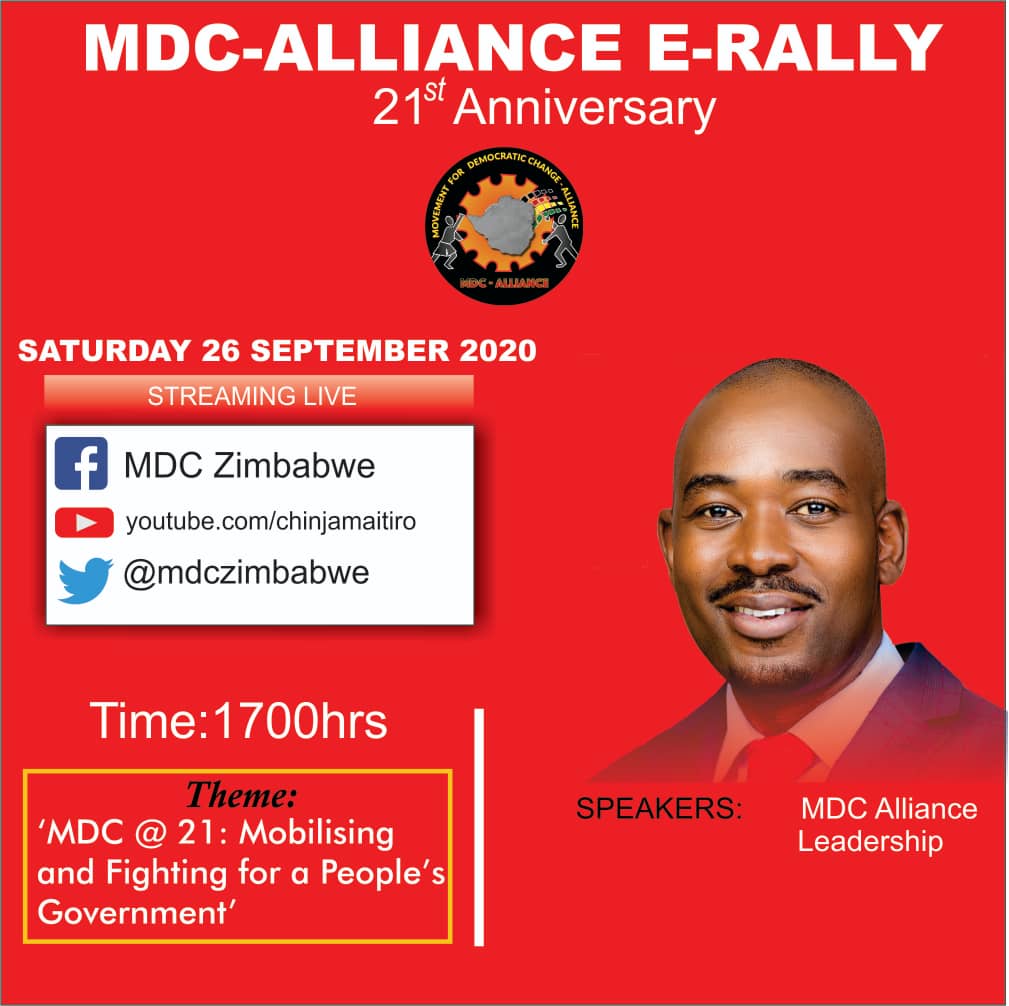MDC Alliance To Host An eRally On 26 September Pindula News