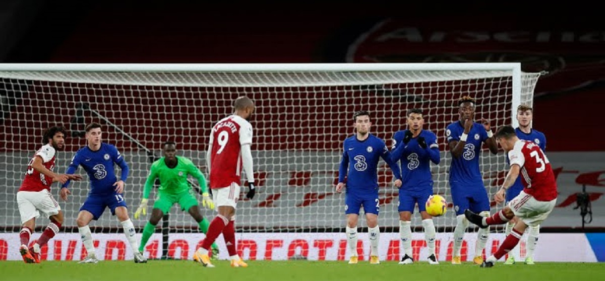 XHAKA SCORES AGAINST CHELSEA