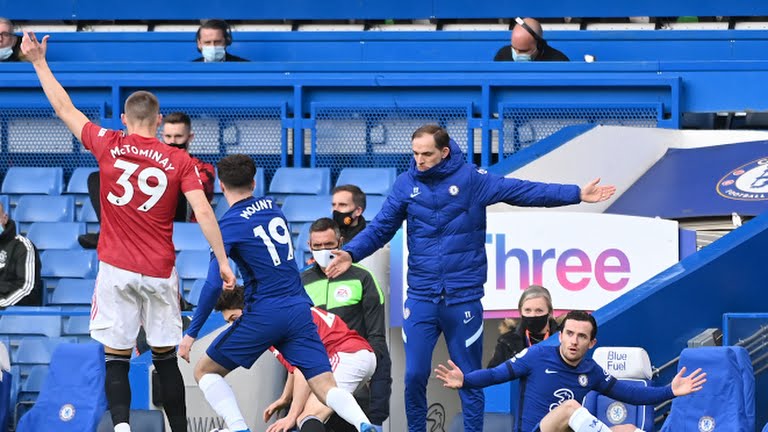 CHELSEA V MANCHESTER UNITED THOMAS TUCHEL AND CHILWELL