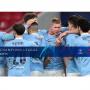 Manchester City Celebrate Kevin Debruyne goal in UEFA Champions League