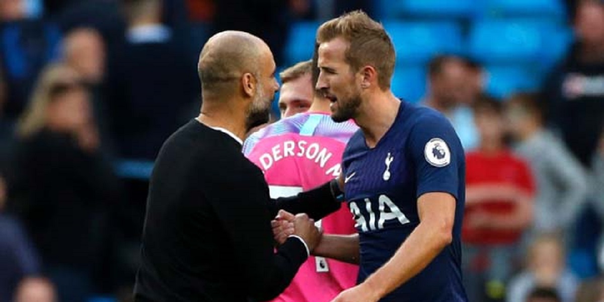 GUARDIOLA AND KANE MANCHESTER CITY bid