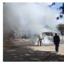 police tear gas kombis burnt to ashes