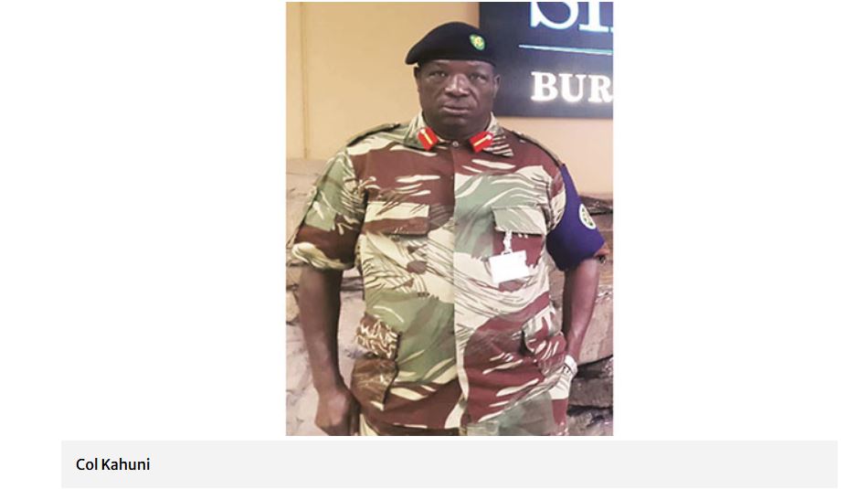 Col Panganai Kahuni Zimbabwe National Army ZNA Colonel