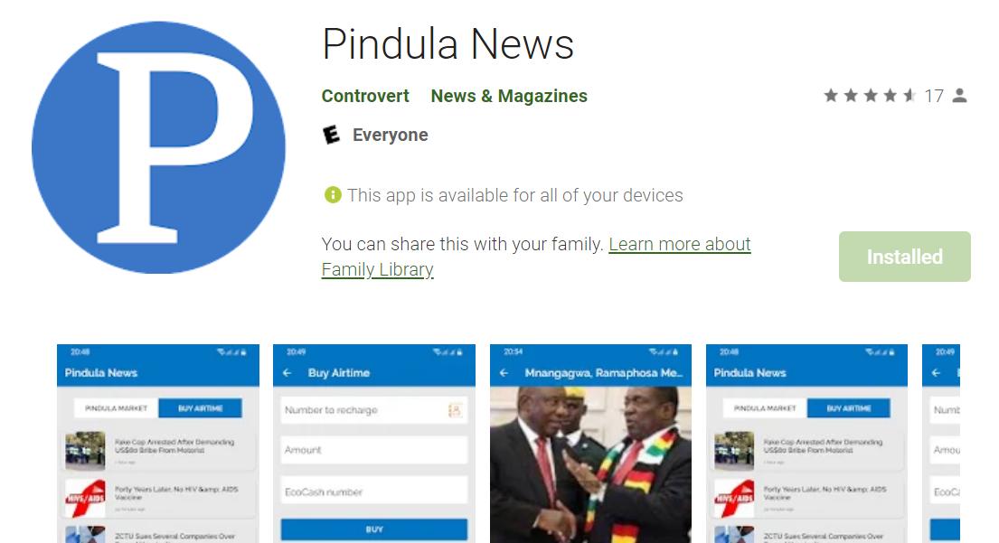 Pindula News mobile app