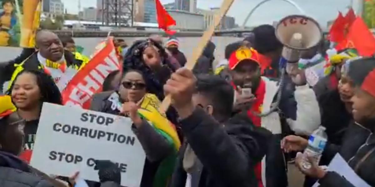 WATCH: Zimbabweans Protest In Scotland Say Mnangagwa Is Running Terrorist Govt