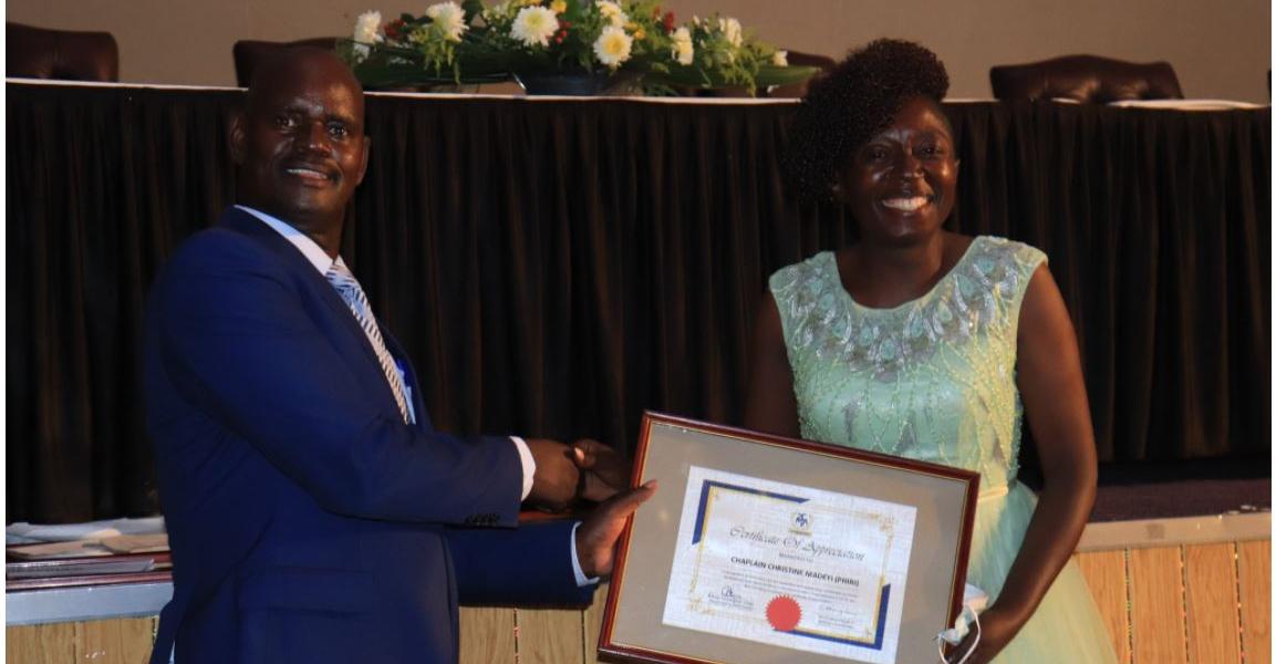 PICTURES: ZPCS Chaplain Phiri Receives An Award