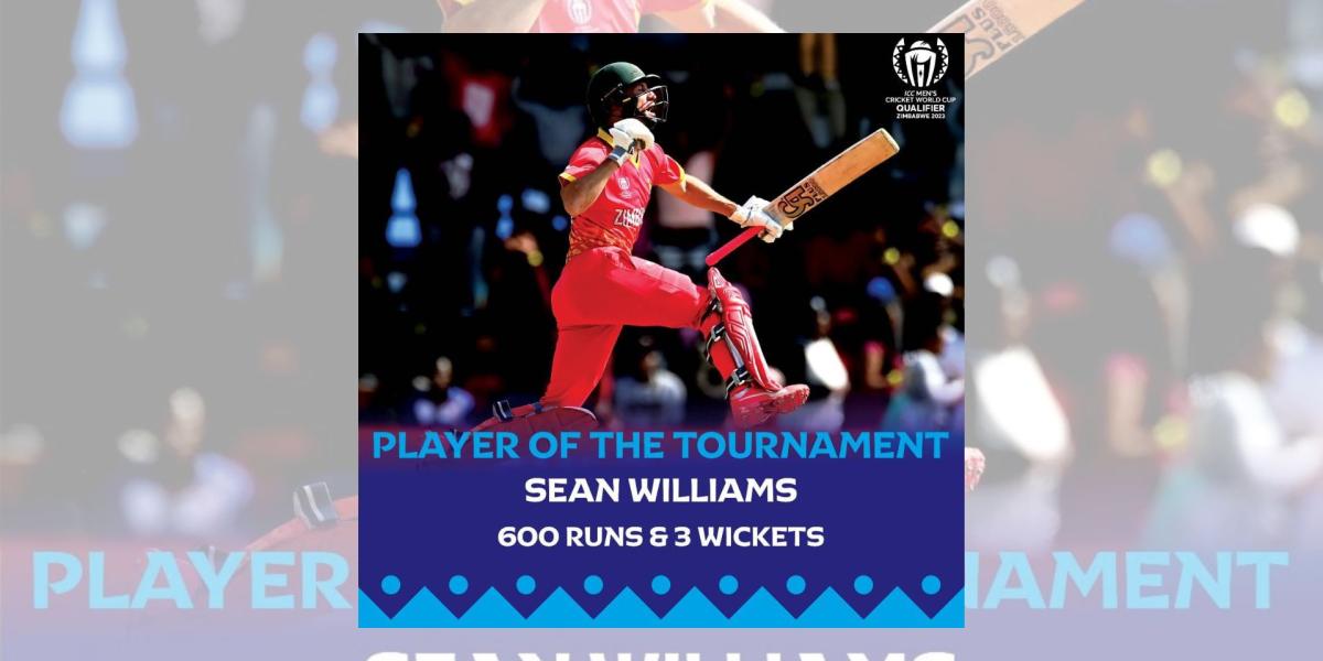 Zimbabwe's Sean Williams Named ICC Men's Cricket Qualifier Player Of The Tournament