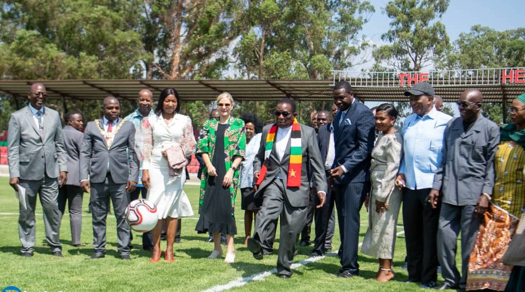 The Heart Stadium Emmerson Mnangagwa Kicks