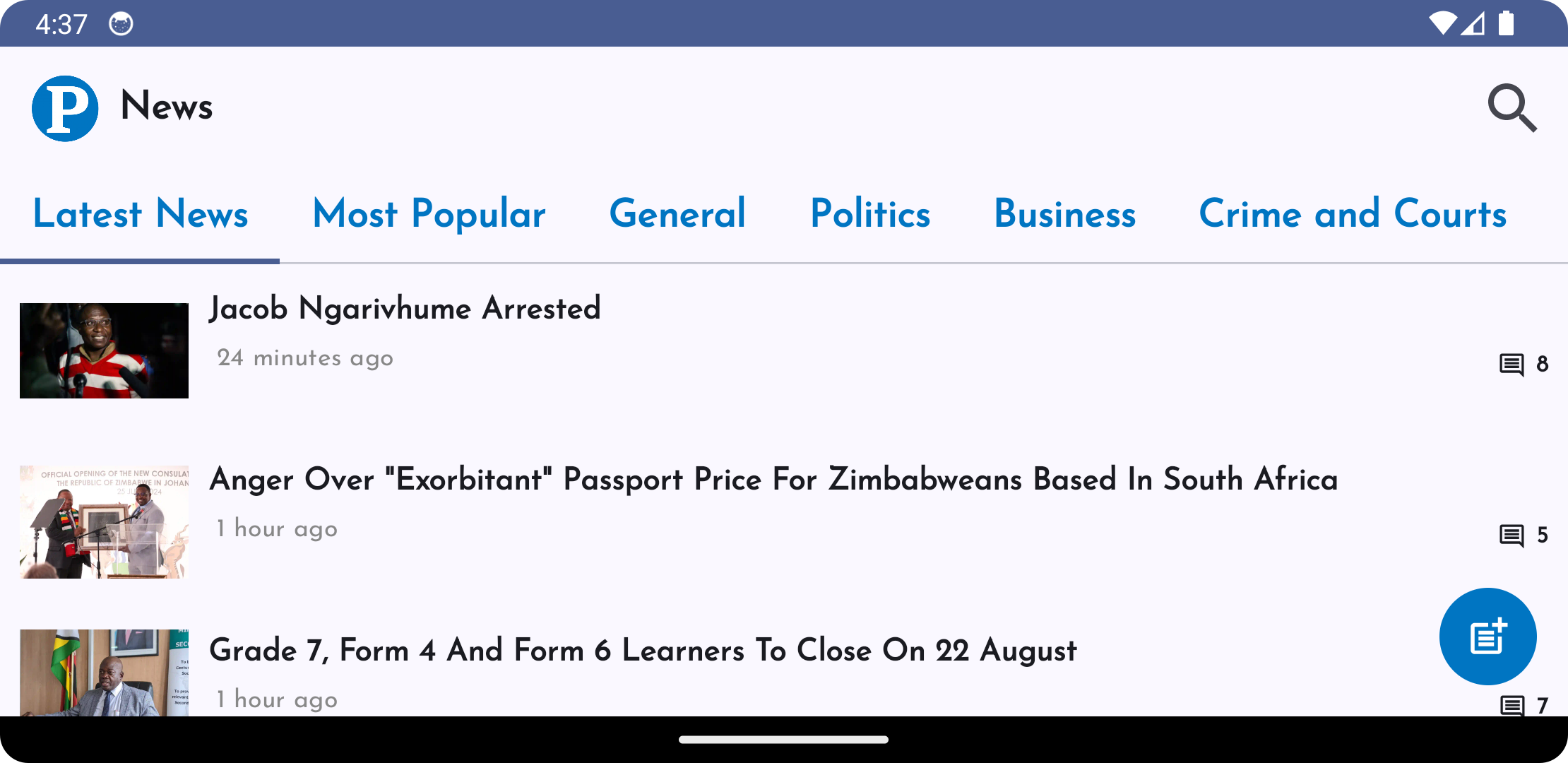 We’ve updated the Pindula App – Story summaries, Notifications and better discussion