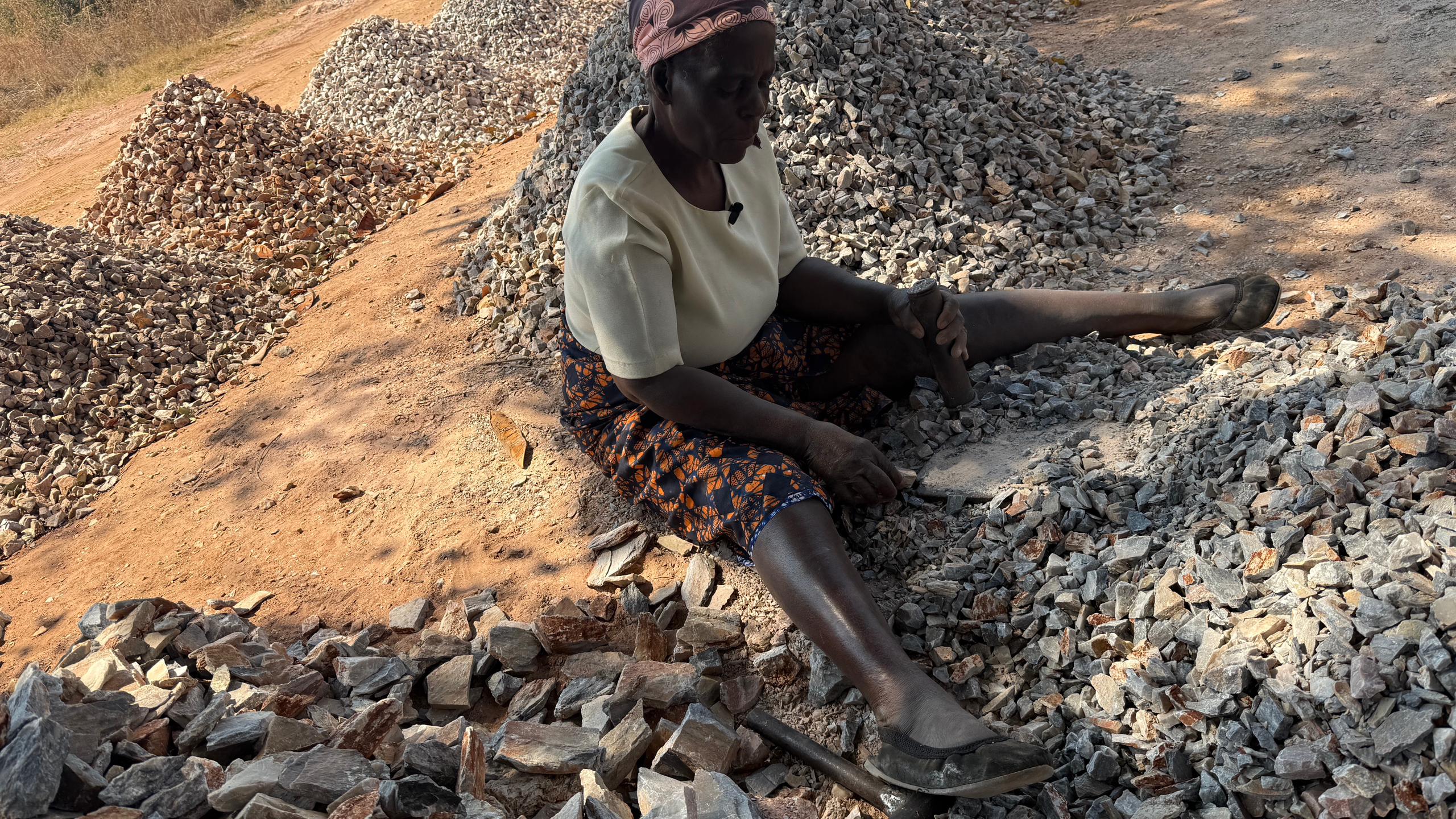 No Support, No Choice: 63-Year-Old Widow Makes A Living From Stone Mining