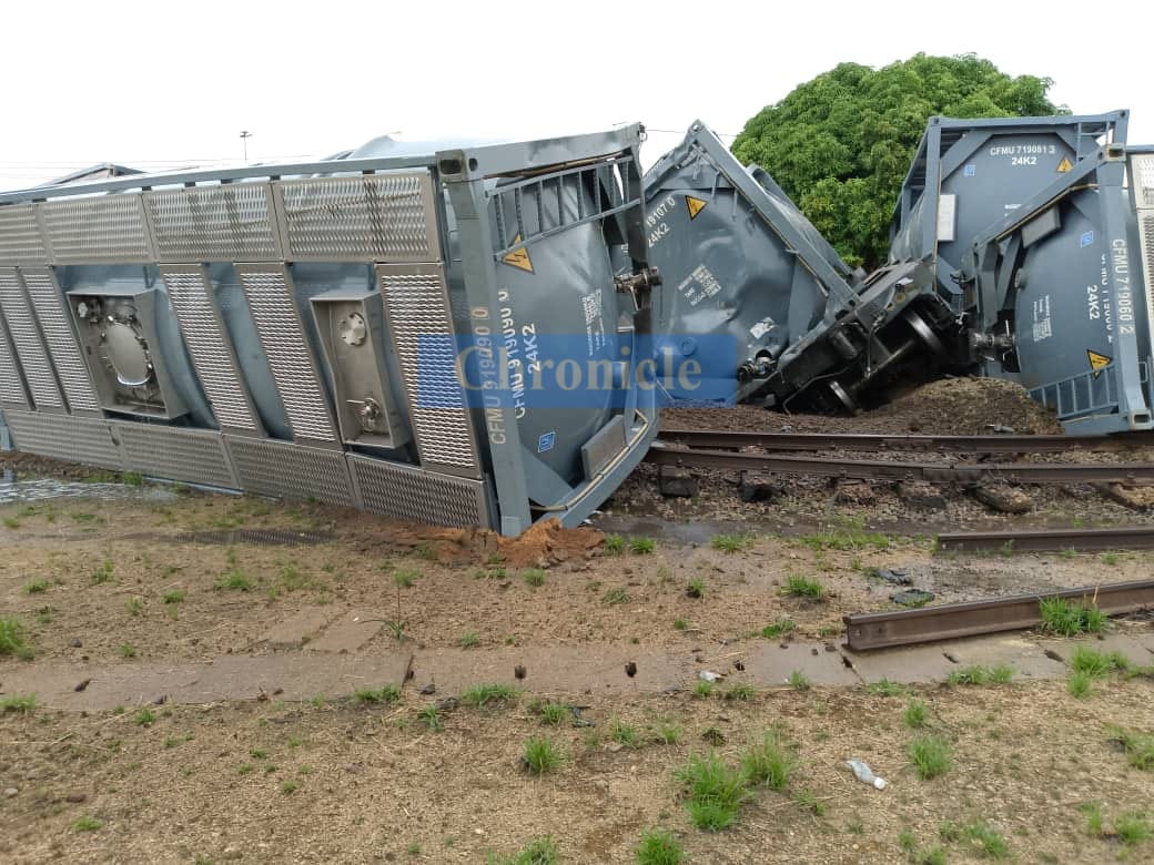 Runaway Train Carrying 450,000 Litres Of Diesel Crashes In Bulawayo