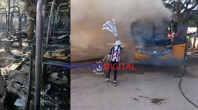Bus Crew, Passengers Safe As Inter Africa Buses Coach Catches Fire In Bulawayo